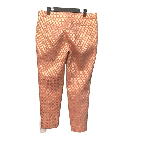 J CREW GILDED DOT CORAL GOLD PANTS - Picture 3 of 7
